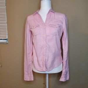ABERCROMBIE&FITCH Pink Long Sleeve Button Up Shirt